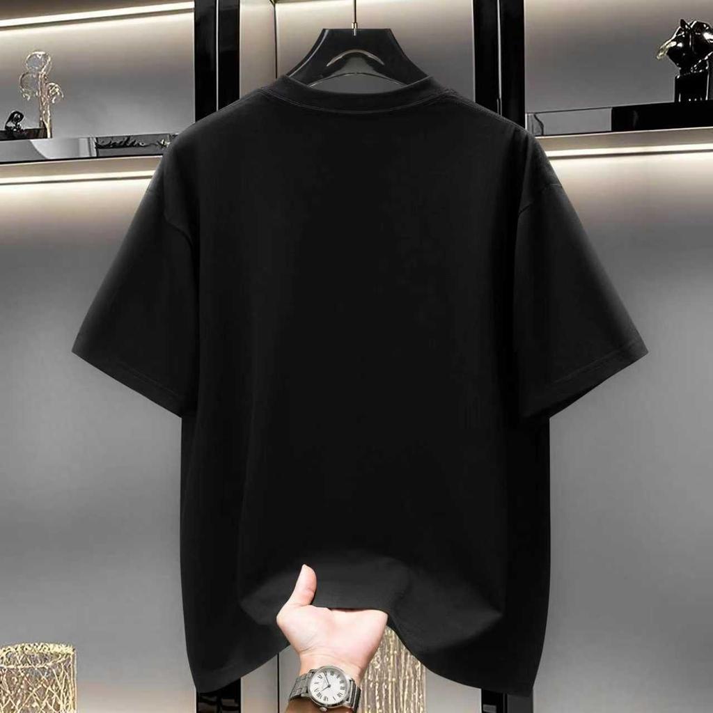 Heavy Double Yarn Light Luxury T-Shirt Men'S Short-Sleeved Round Neck Loose And Versatile Trendy Brand Casual Men'S Bottoming Shirt