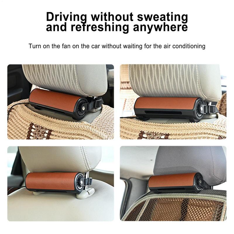 Car Interior Rear Headrest Fan USB Car Seat Fan Rear Noise Car Creative Cooling Fan Power Up Auto Cooling Fan With 3 Speeds