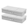 Under Bed Storage with Lids, 805 x 405 x 155 mm, 48L Large Underbed Clothes Storage Containers, Low Profile Gray Under Bed Drawer Shoe Organizer Bins