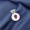 Amethyst Edelstein 925 Sterlingsilber Schmuck Handgefertigt Lünettenfassung Anhänger 1,4" PP-57-12