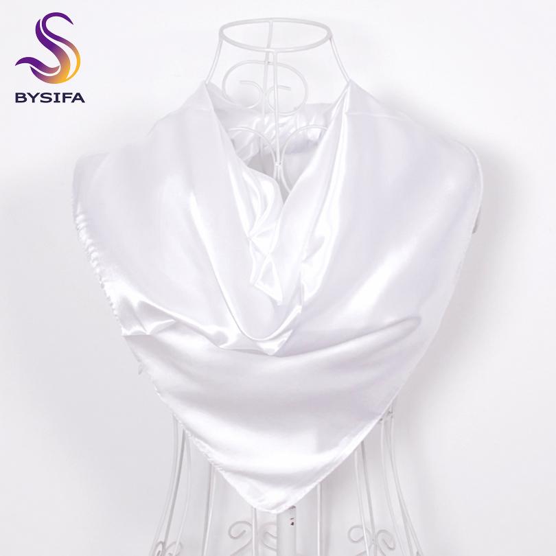 BYSIFA Ladies Plain Silk Scarves Trendy Fashion Accessories Spring Autumn Women Decorative Head Scarves New Purple Pink Scarves