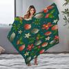 Tuniu Soft Plush Throw Blanket Decorative Sofa Bed Room Cushion Cover Floral Pattern Warm Cozy Throw Blanket
