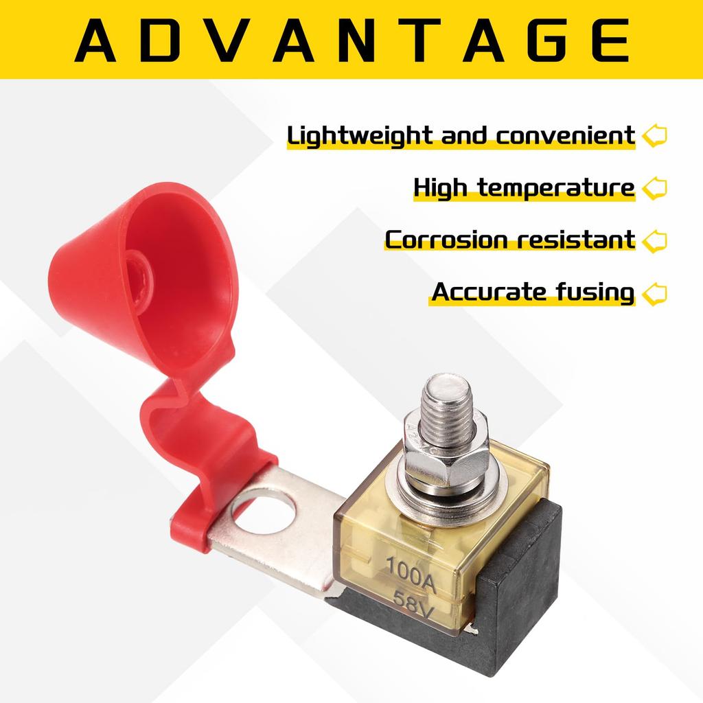 uxcell Terminal Fuse 100A Terminal Block Fuse 58V DC Marine
