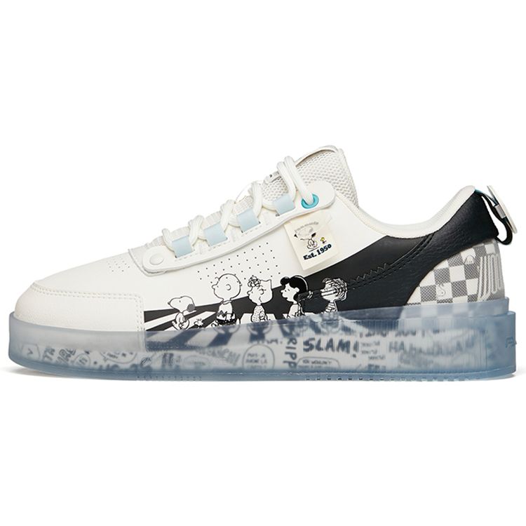 Anta Snoopy X Jelly Sole Wear-Resistant Breathable Low-Top Skate Shoes Men Skate Shoes White 912148030-2