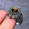 Natural Tiger Eye Gemstone 925 Sterling Silver Jewelry Ring Size 13 L2d33
