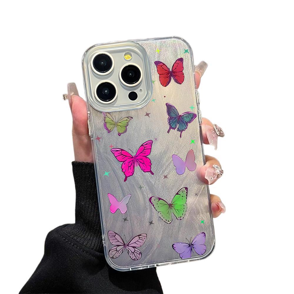 Dream colorful butterfly mobile phone case iPhone15 anti-drop PC hard case protective case Apple 17promax advanced sense