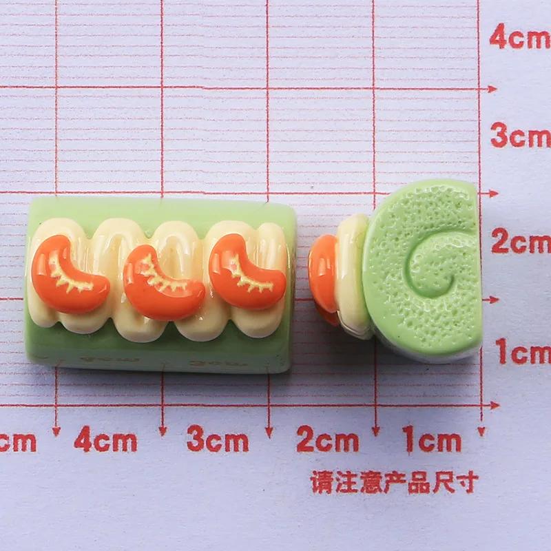 10/100Pcs 3D Miniatures Dollhouse Resin Roll Food Play Diy Handmade Materials Keychain Headgear Refrigerator Accessories Resin