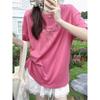 Korean Dopamine Letter Graffiti Print Short-sleeved T-shirt Women's Summer Loose Meat Cover Thin Lazy Feeling Small Top