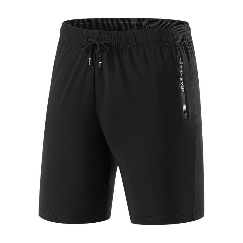Pantaloni scurți din mătase de gheață pentru bărbați, de vară, din nailon, tricotați, cu uscare rapidă, pantaloni capris cu elastic înalt, dimensiuni mari, îmbrăcăminte sportivă ocazională, pantaloni scurti