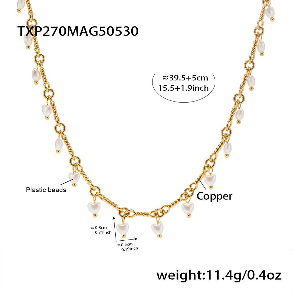 Multi Heart Beads Charms Necklace Bracelet For Women 18k Gold Plated Waterproof Non Tarnish Women's Necklaces Matching Bracelets