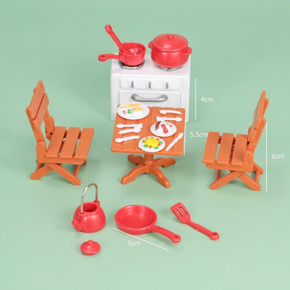 For Children Bathroom Dollhouse Furniture Kitchen Cooking Toy Pretend Play Toy Miniature Furniture