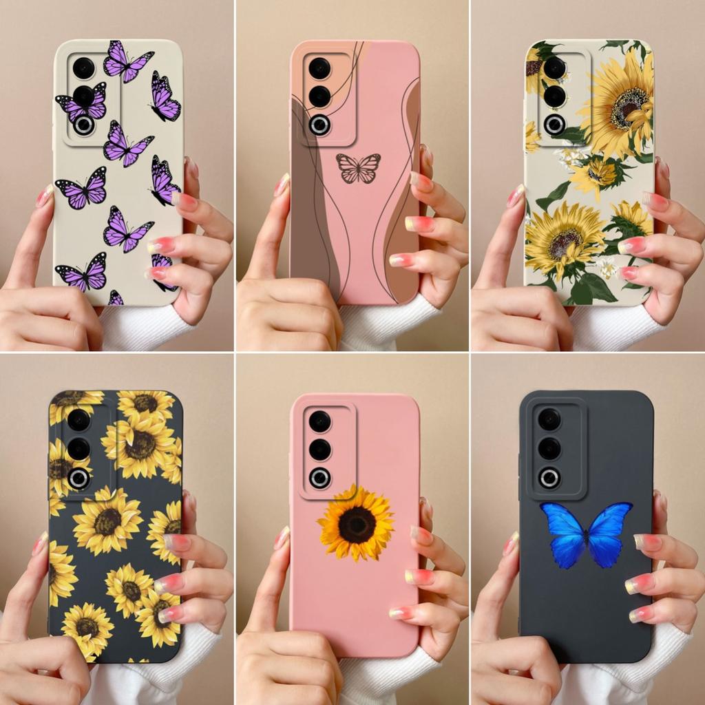 Neue Hülle für OPPO A3X A3 Pro Realme 12 13 Plus C63 Hübsige Sonnenblumen Displayschutzfolie Mattes Flüssigsilikon Schutz für OPPO Hüllen Rutschfeste Capas