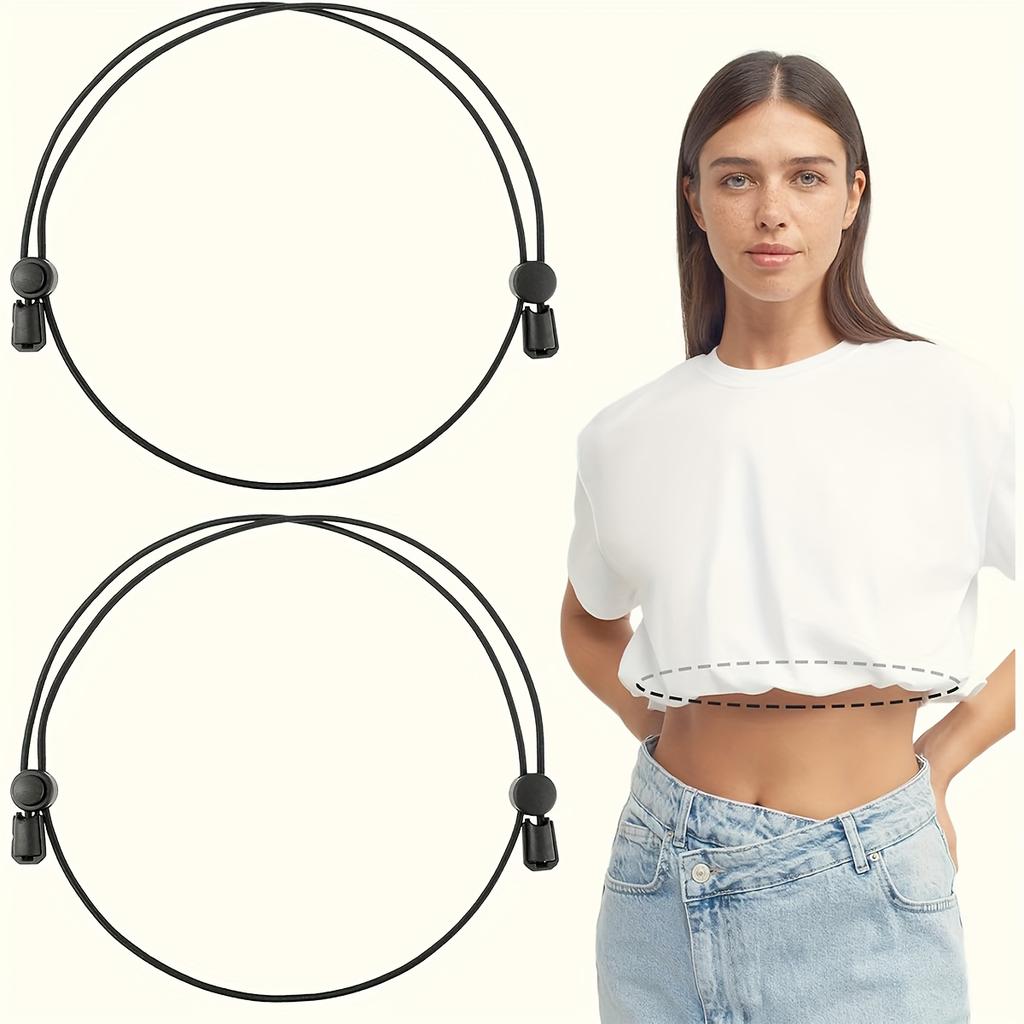 1pc Women'S Adjustable Shirt Tuck Band with Elastic Crop Band - Adjustable Waistband for Tops, Sweaters, Blouses - No-Seam Design for Belly Control