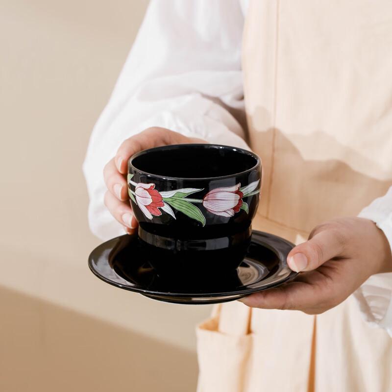 

Changbaosen Ceramic Tulip Coffee Cup & Saucer Set