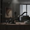 Abstract Human Figure Sculpture Matte Black Modern