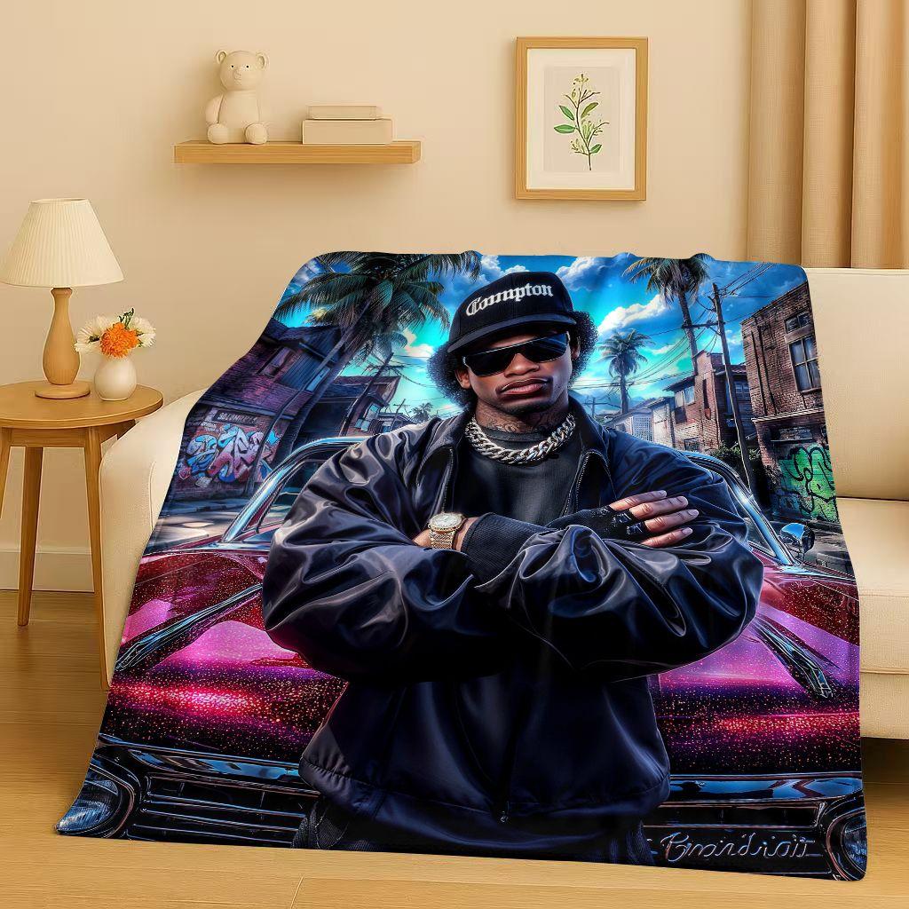 26 Style Top Hip Hop Rapper Star Cartoon Art Flannel Blanket,Ultra Soft Warm Plush Throw for Home Bedroom Bed Sofa Cover Office