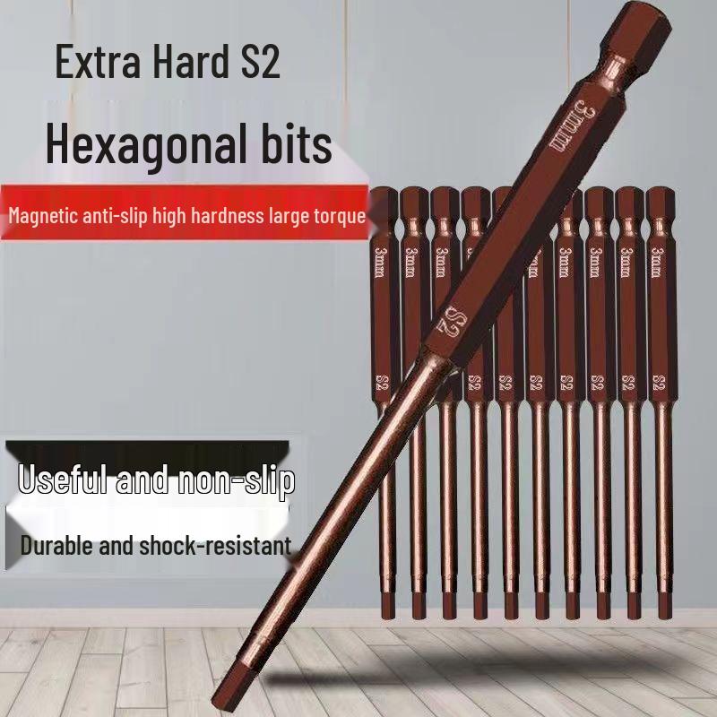 Super Grade S2 Magnetic Hex Electric Screwdriver & Drill Bit Set with Pneumatic Wrench Extension