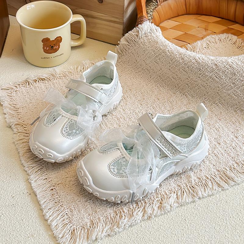

Children s Mesh Bowknot Sneakers2026New Summer Girls College-Style Running Shoes Casual Shoes 26-31Code one hand6Double бежевый