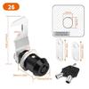 Tubulars Cams Locks with Matching Key Hook Cams Styles Multipurpose Cams Locks Heavy Duty for Secure Cabinets & Toolboxes