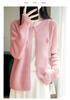 2025 Women's Wool Shawl Cardigan - Round Neck, Hollow Out, Loose Fit, Long Sleeve