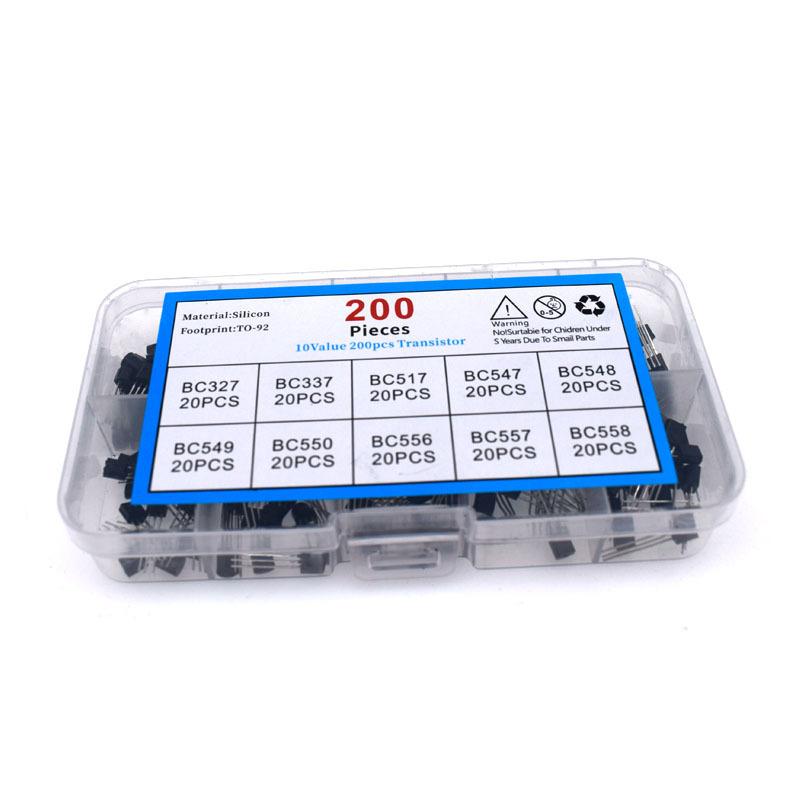 200Pcs To-92 Transistor Kit 10 Types Npn Pnp Bipolar Transistor Assortment For Diy Circuit Project Electronic Experiment Repair
