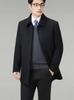 Men's Mid-Length Cashmere Coat with Detachable 90% Duck Down Liner - Warm Wool for Autumn/Winter