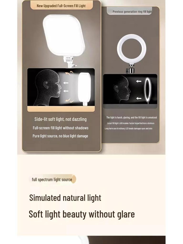 Live Streaming Soft Face Light with Desk and Floor Stand for Beauty and Photography