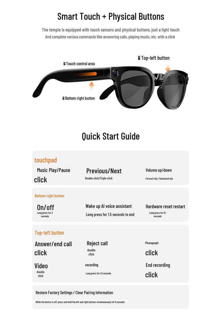 MT3 AI Smart Glasses: 8MP Camera for HD Photo/Video, AI Object Recognition
