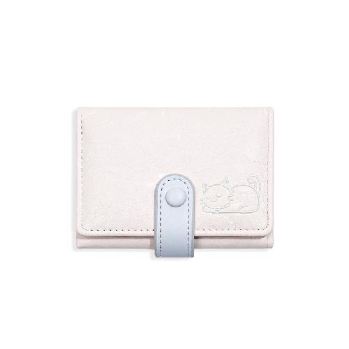Korean Cute Cat Small Wallet Hot Style Wrinkled Material Cat Large-capacity 30% Off Ladies Coin Purse Card Case