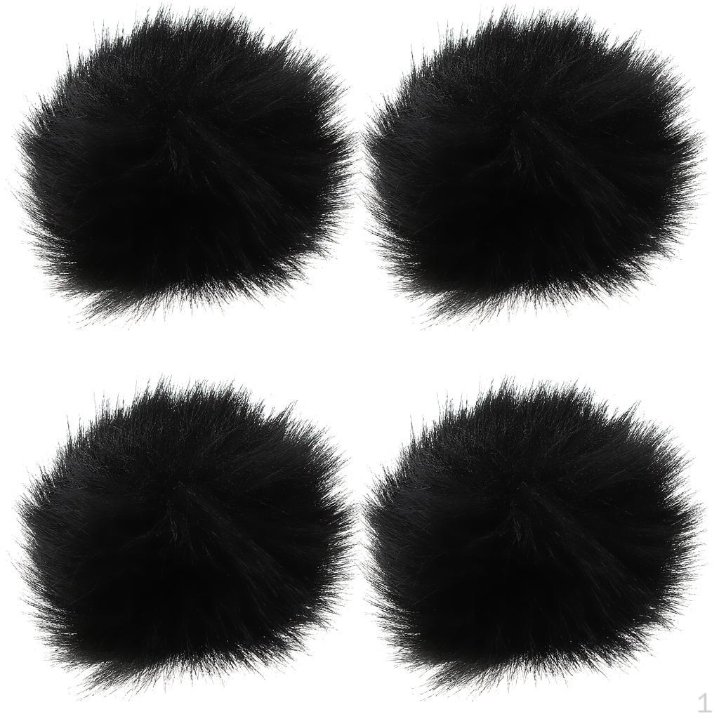 

set four Black Microphone Fur Windscreen Cover Windshield Muff for Lapel Mic