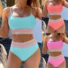 Sport Vita Alta Donne Bikini Nuovo Sexy Scollo Push Up Costume da Bagno Mujer Costume da Bagno Adolescente Giovane Ragazza Canottiera Biquini Costume da Bagno