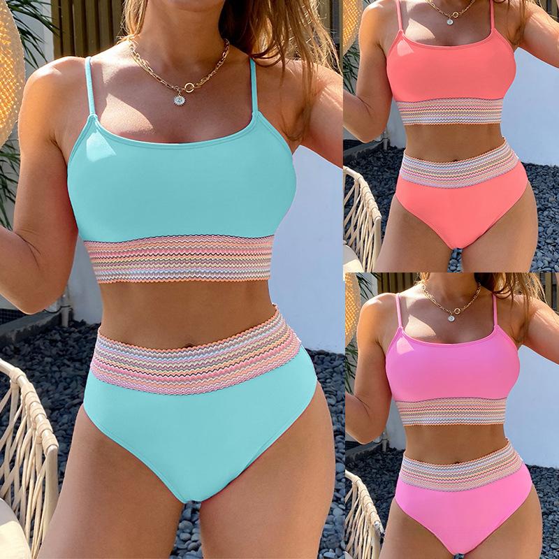 Sport Vita Alta Donne Bikini Nuovo Sexy Scollo Push Up Costume da Bagno Mujer Costume da Bagno Adolescente Giovane Ragazza Canottiera Biquini Costume da Bagno