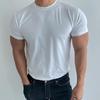 Summer Men Top Sweat Absorption Quick-drying Short Sleeves O Neck Slim Fit Solid Color Thin Breathable Elastic Casual Pullover D