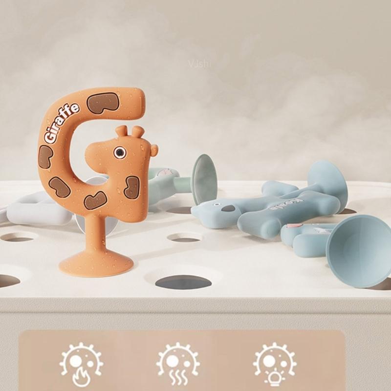Safe & Non Toxic Silicone Teether Chewable Teething Toy with 26 Letters Cognitive Development for Infants for Boys Girls