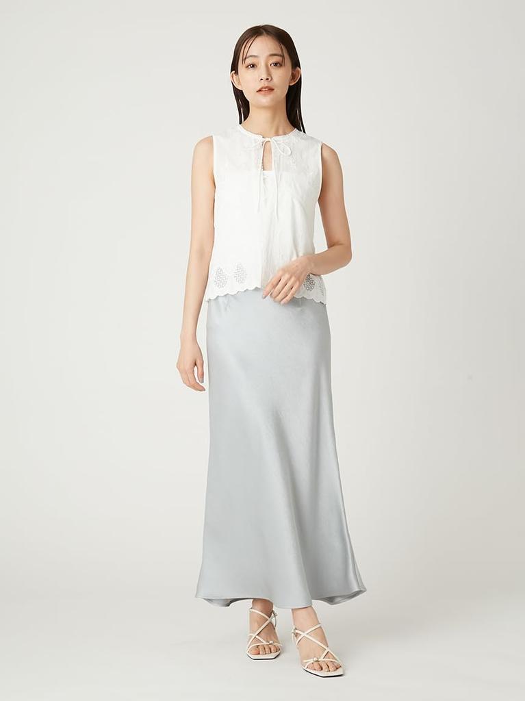 FRAY Cutwork Sleeveless Blouse FWFB252112 Free Size I.D. Women's White,