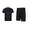 Comfortable Striped V-Neck Short Sleeve Shorts Casual Sports Set Unisex Sets Black 25500519-001+25500218-001