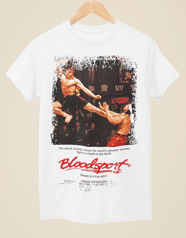 Bloodsport - Movie Poster Inspired Unisex White T-Shirt S