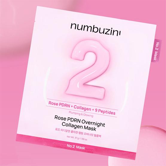 NUMBUZIN No.2 Rose PDRN Overnight Collagen Mask 37g*4EA
