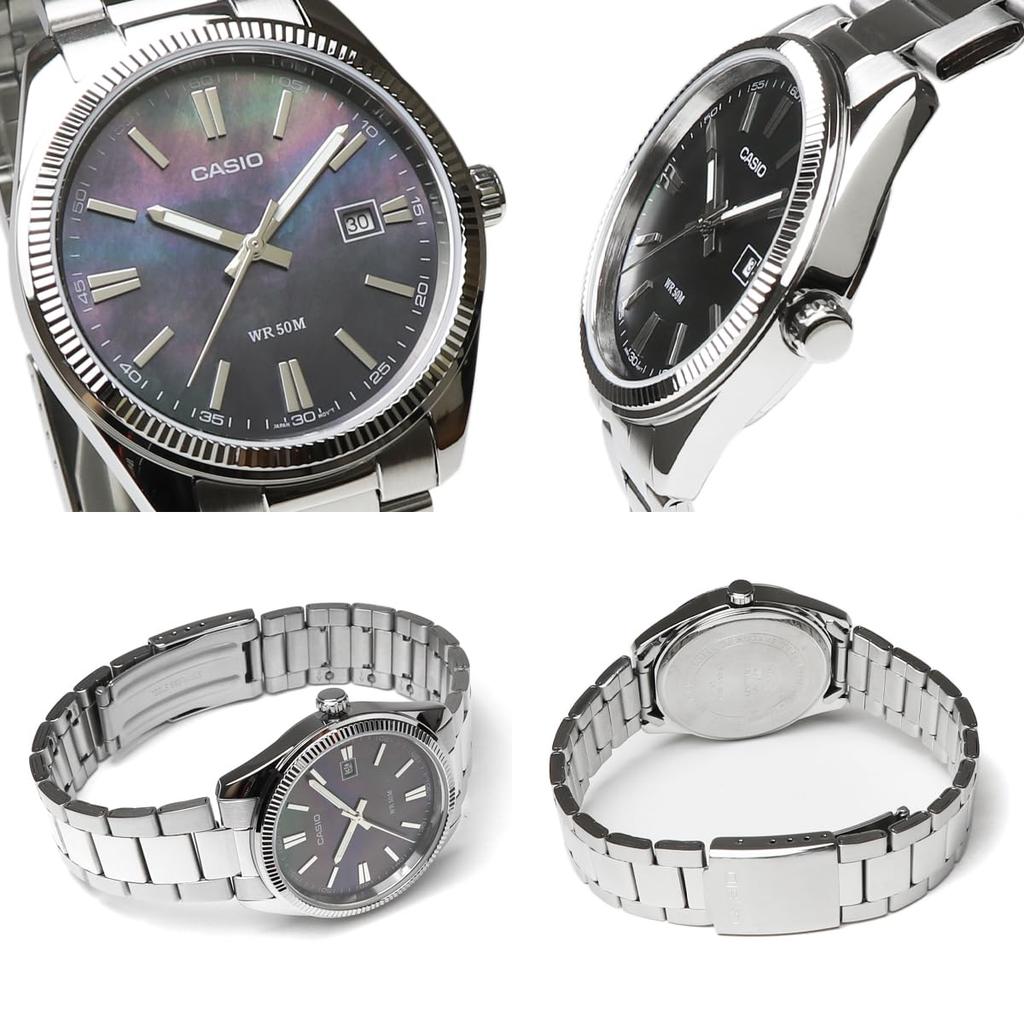 Casio Casio Standard Analog Men's Watch MTP-1302DS-1A Black Pearl Date Calendar Simple Business W...
