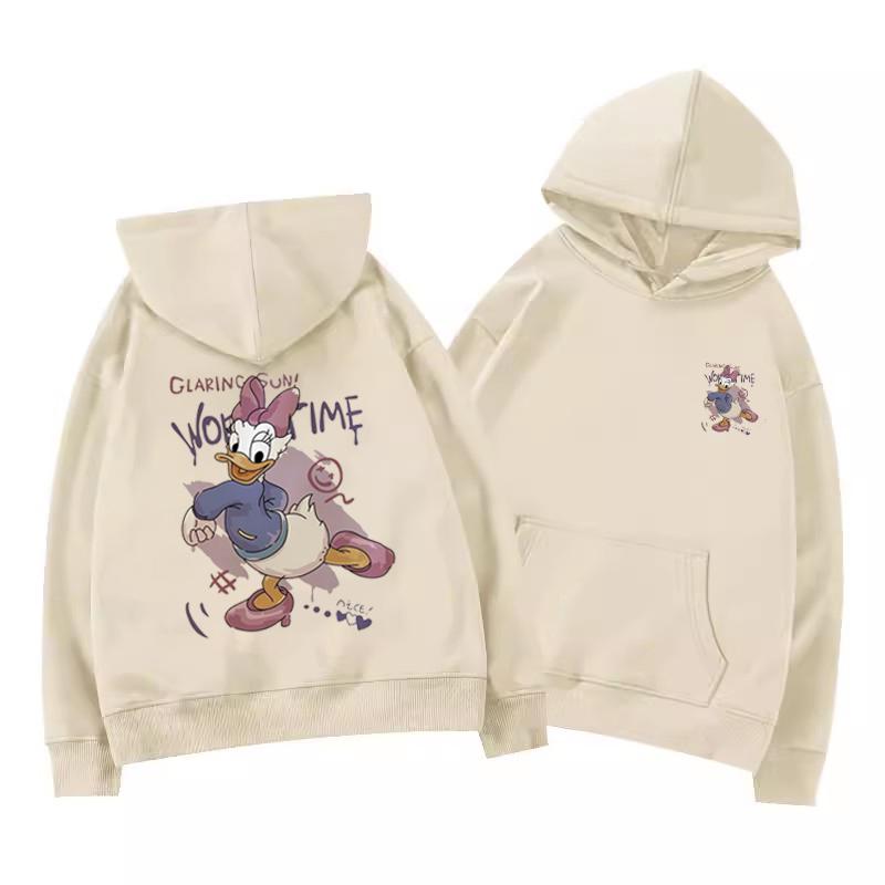Gray American Style Women's Donald Duck Hoodie - Autumn/Winter Silver Fox Velvet, Thick Plus Size Trendy Brand Jacket