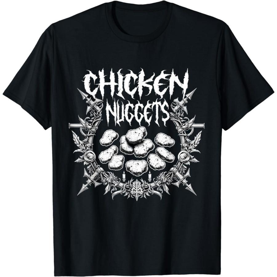 WiThwe Death Metal Music Chicken Nuggets Goth Black Aesthetic Nugs T-Shirt XXXXXL разноцветный