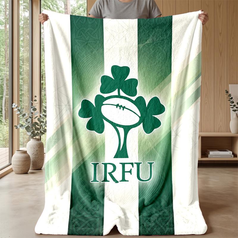 Coperta in Flanella Pile Rugby Irlanda Coperta Calda e Accogliente per Divano Letto Viaggio Uso in Tutte le Stagioni