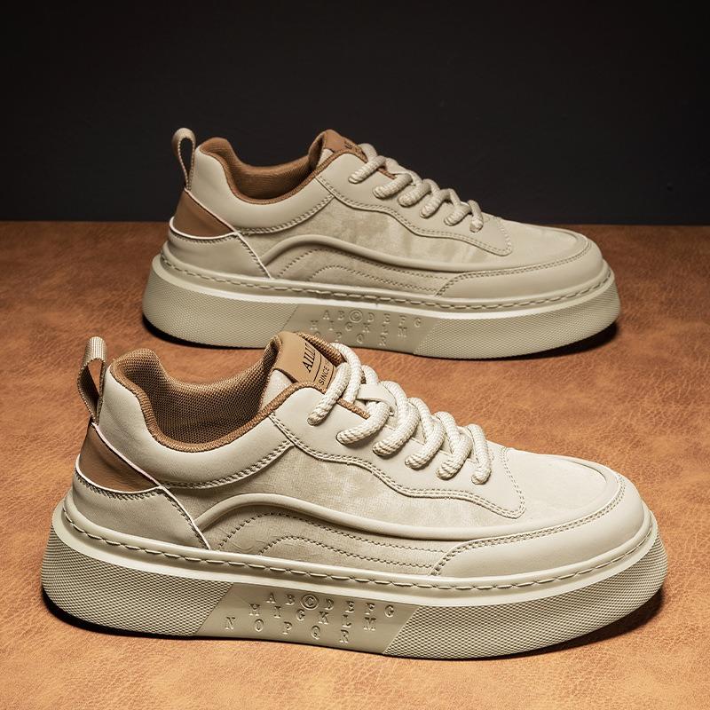 Men's thick-soled heightening casual shoes, comfortable lace-up sports shoes, lightweight, small and medium-top