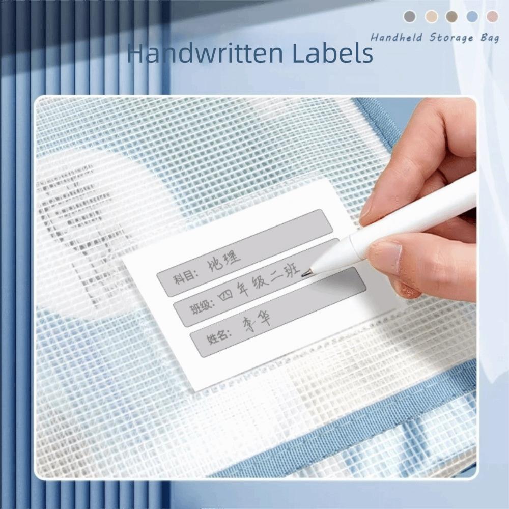 Large Capacity Mesh Art Bag Transparent File Storage Bag Reusable Test Paper Bag Student