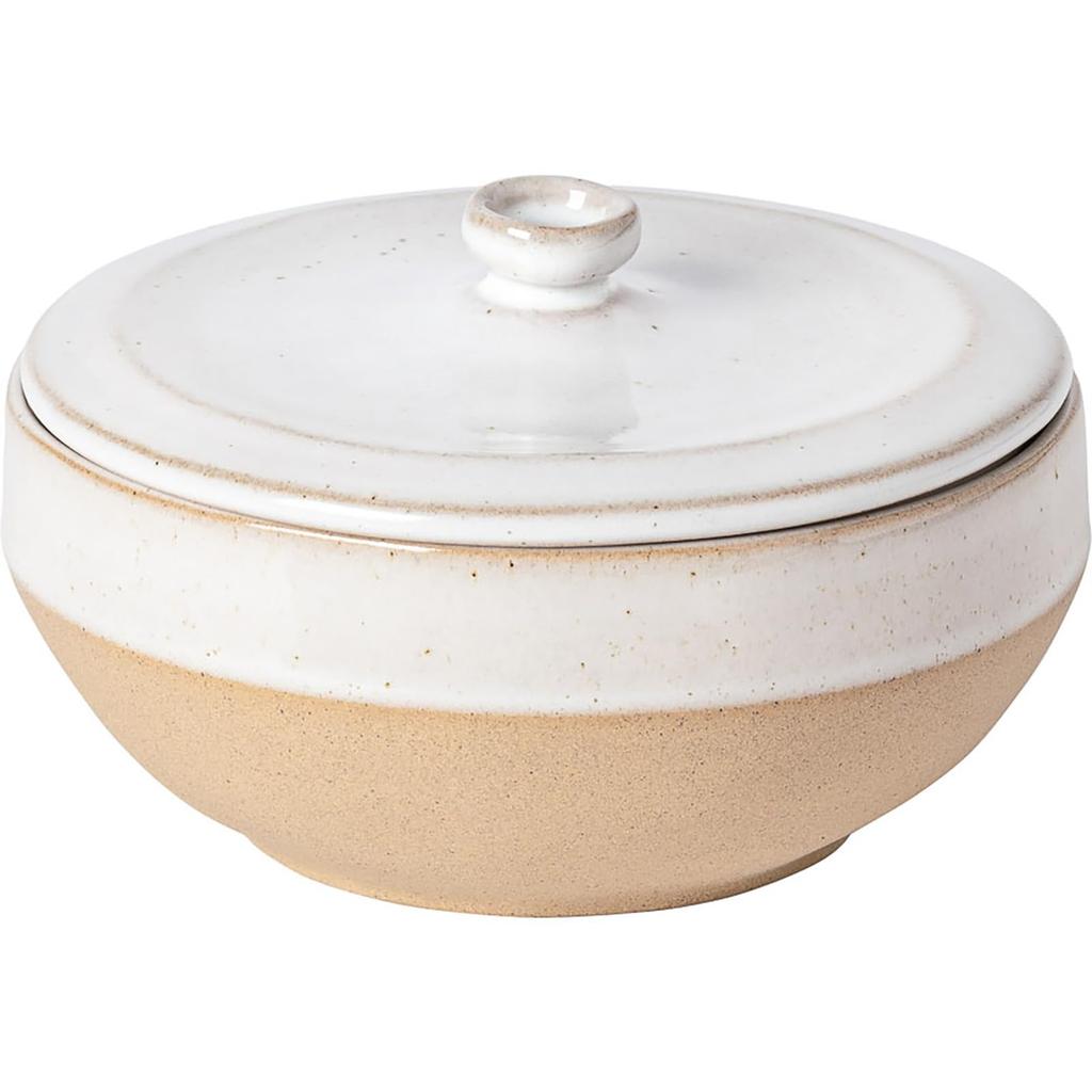 Officially Imported Costa Nova Covered Casserole Canister, Approx. 15cm, Microwave and Dishwasher Safe, Marrakech White, Sable Blanc, 2VGH151-SBL