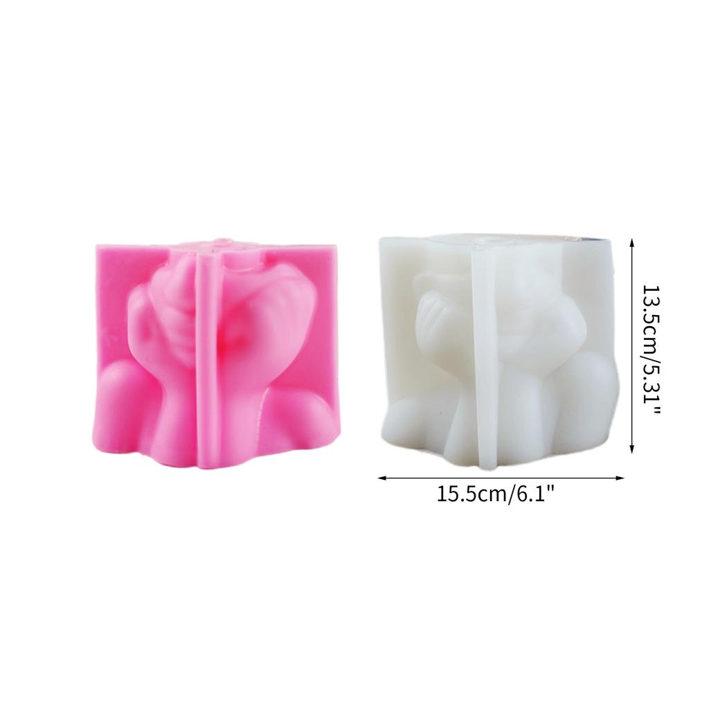 DIY Human Face Shape Silicone Flowerpot Mold Ceramics Clay Crafts Mould Epoxy Resin Concrete Molds Candle Pot Mold