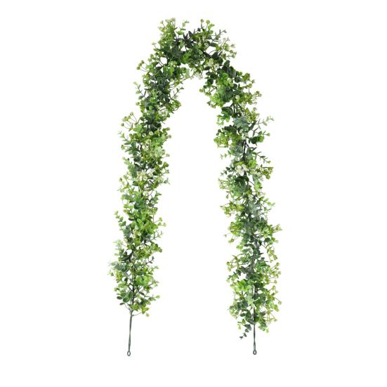 

6 футов Искусственная зеленая гирлянда Зеленая лоза Искусственная гирлянда из эвкалипта и папоротника Искусственные подвесные растения для оформления свадебной арки, венка, украшения дома и сада B