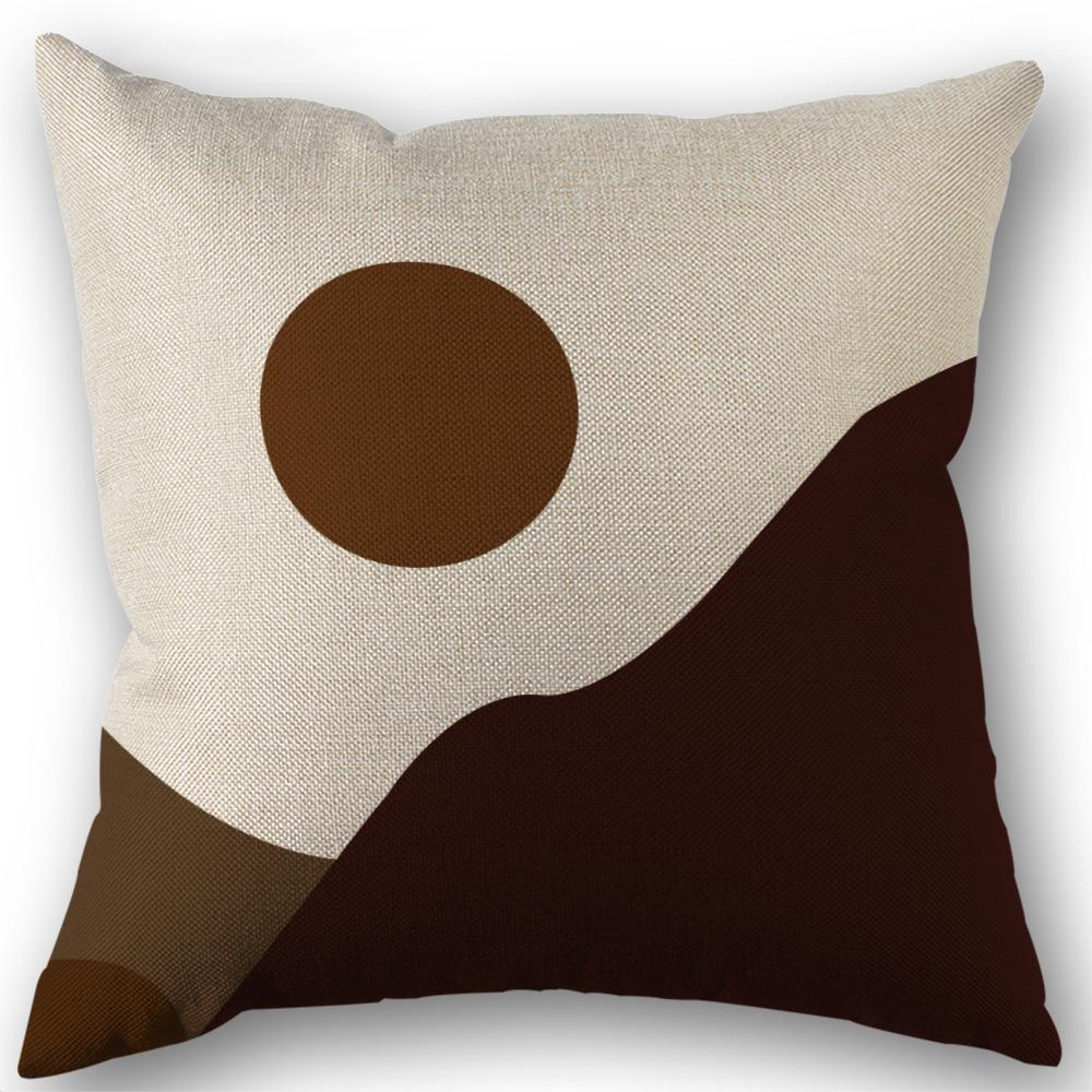 Abstract Boho Sunset Sunrise Sun And Moon Rainbow Landscape Decorative Pillow Cover Cushion Case,Home Sofa Bed Couch Decor