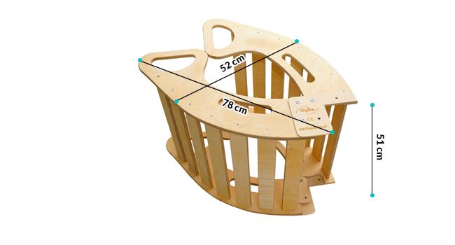 Montessori Wooden Rocker With Xl Cushion, Large For Children, Foldable Deckchair, Pl