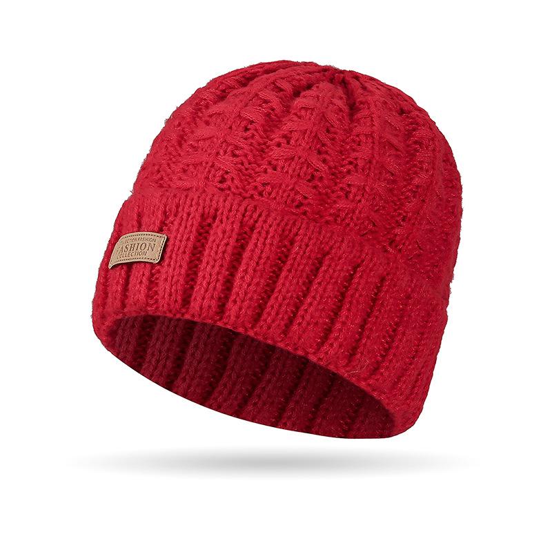 Dámská pletená čepice a šála v korejském stylu - Teplé, všestranné, jednobarevné